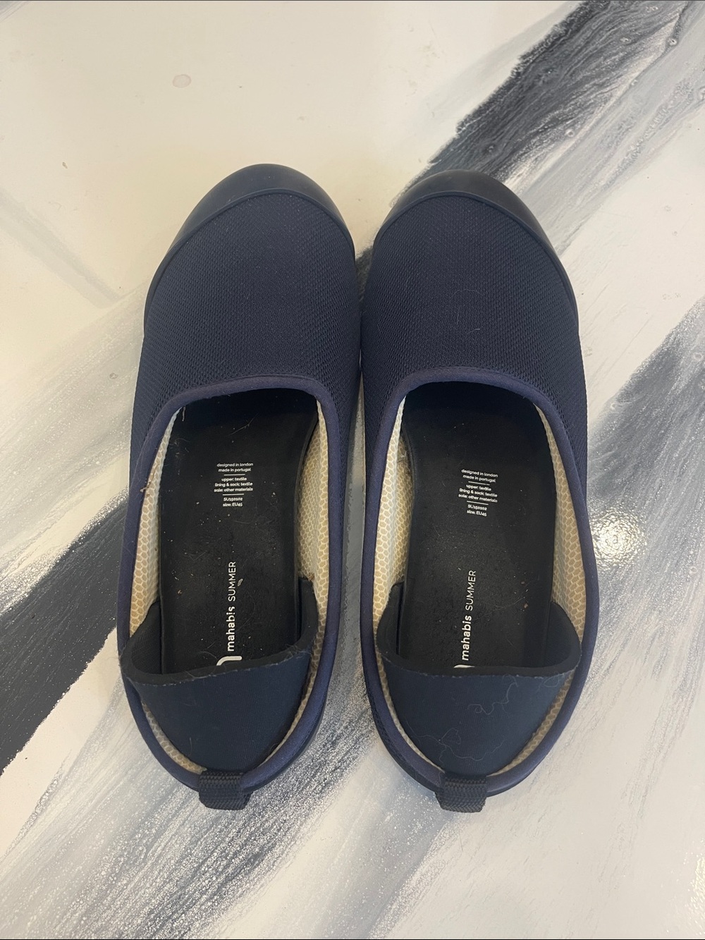 mahabis Navy Slip-On Casual Loafers